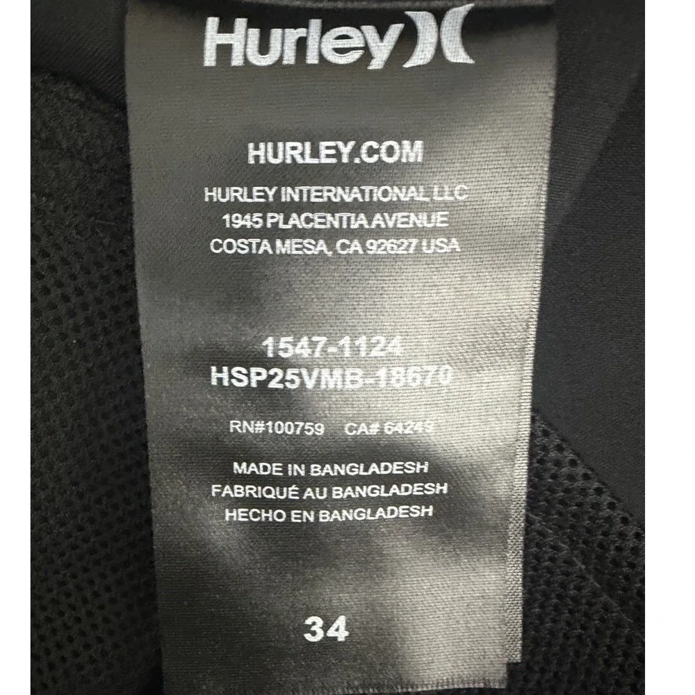 Hurley Men's Black Size 34 Flex Terrain Hybrid Walking Shorts 9.75 In Inseam New
